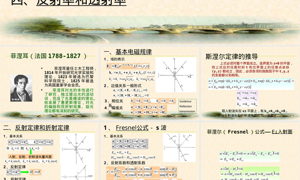 光波在介质界面上的反射和折射教学PPT课件.ppt
