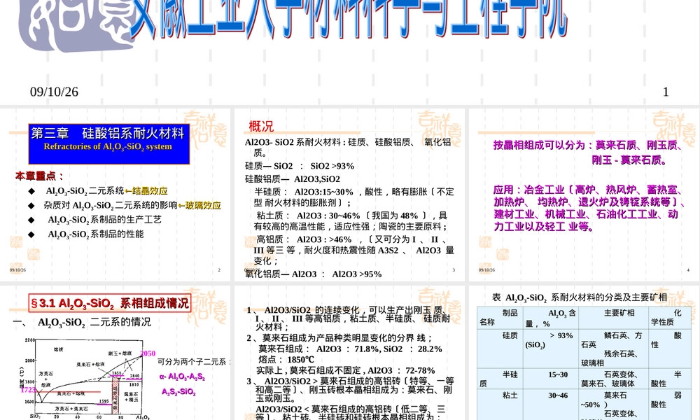 硅酸铝系耐火材料教学PPT课件.ppt
