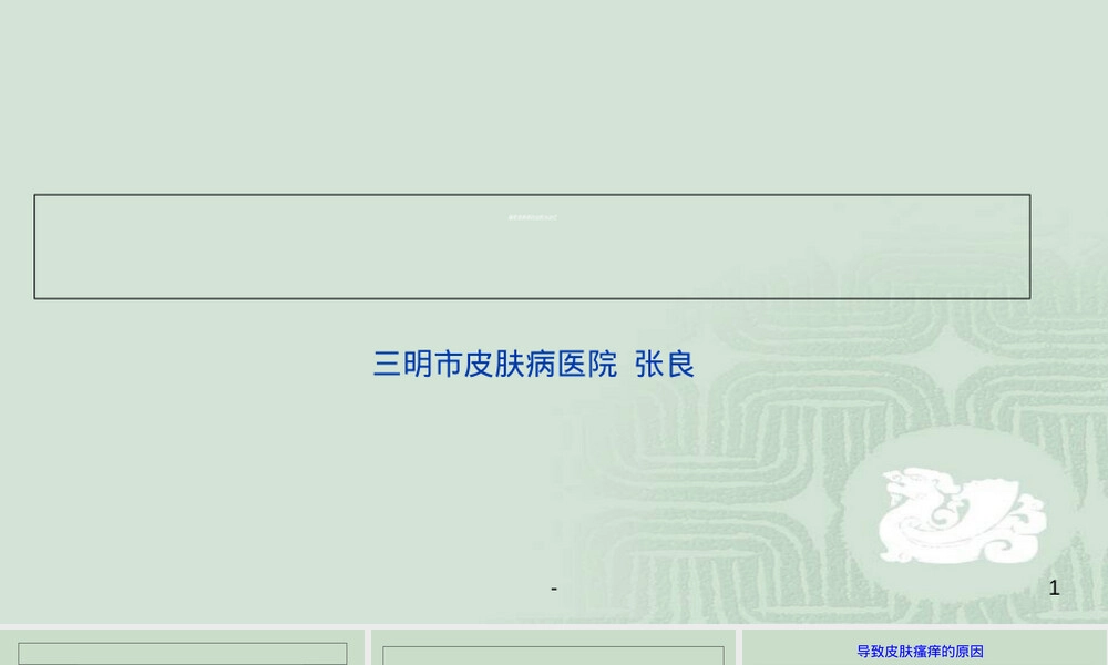 瘙痒性疾病的诊断和治疗PPT课件.ppt