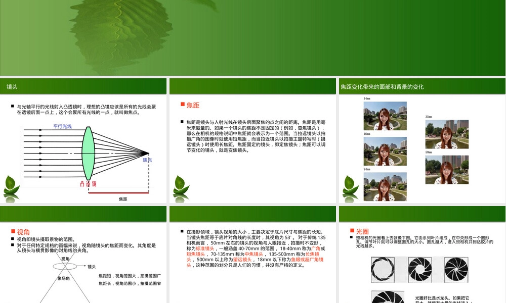 摄影镜头原理与应用教学PPT课件.ppt