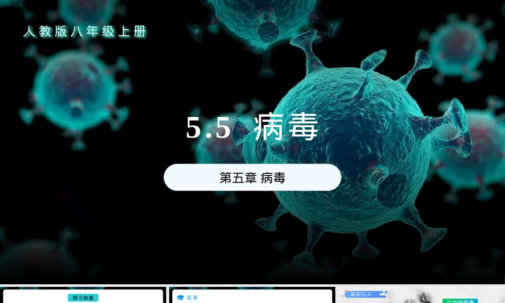 病毒人教版八年级生物上册教学PPT课件.pptx