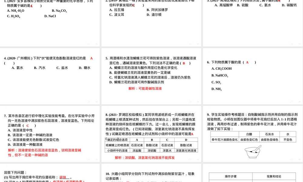 第十单元酸碱定义与指示剂教学PPT课件人教版.pptx