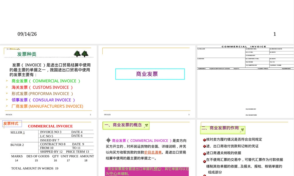 第十一章出口单证制作发票PPT课件.ppt