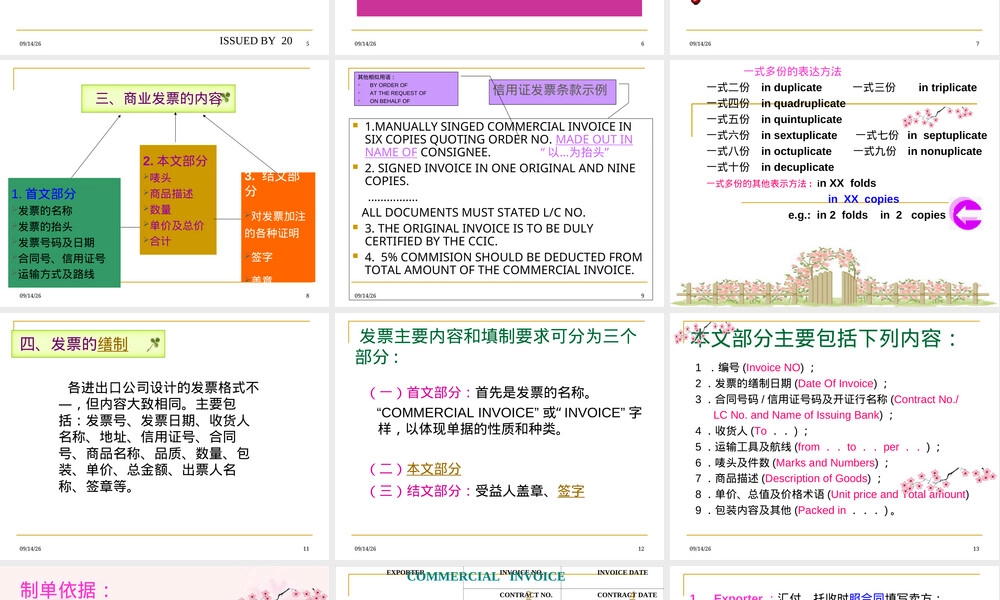 第十一章出口单证制作发票PPT课件.ppt