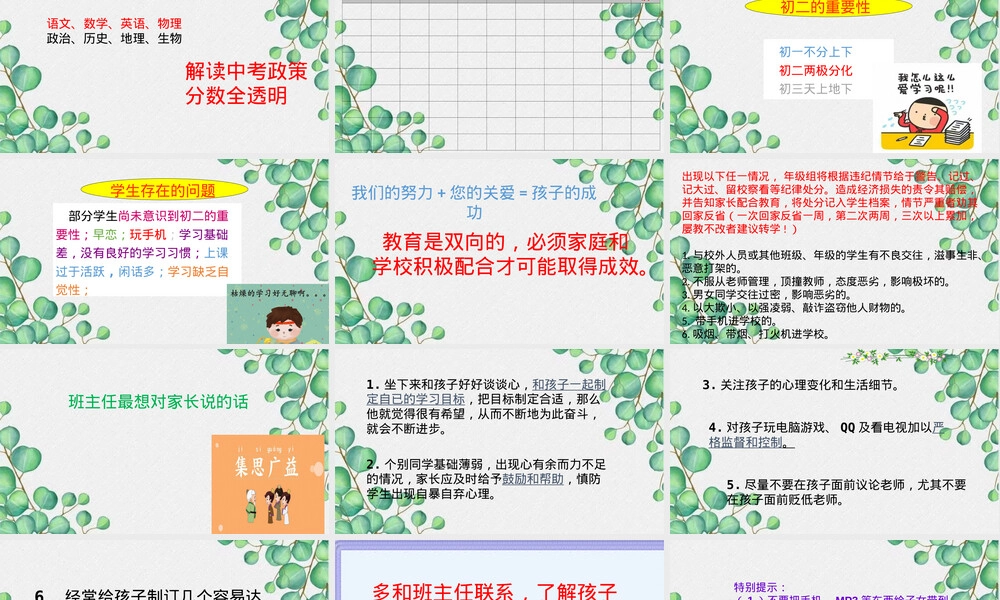初二的重要性——八年级下学期家长会PPT课件.pptx