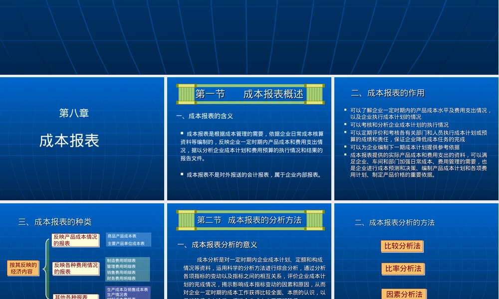 成本会计第八章成本报表教学PPT课件.ppt