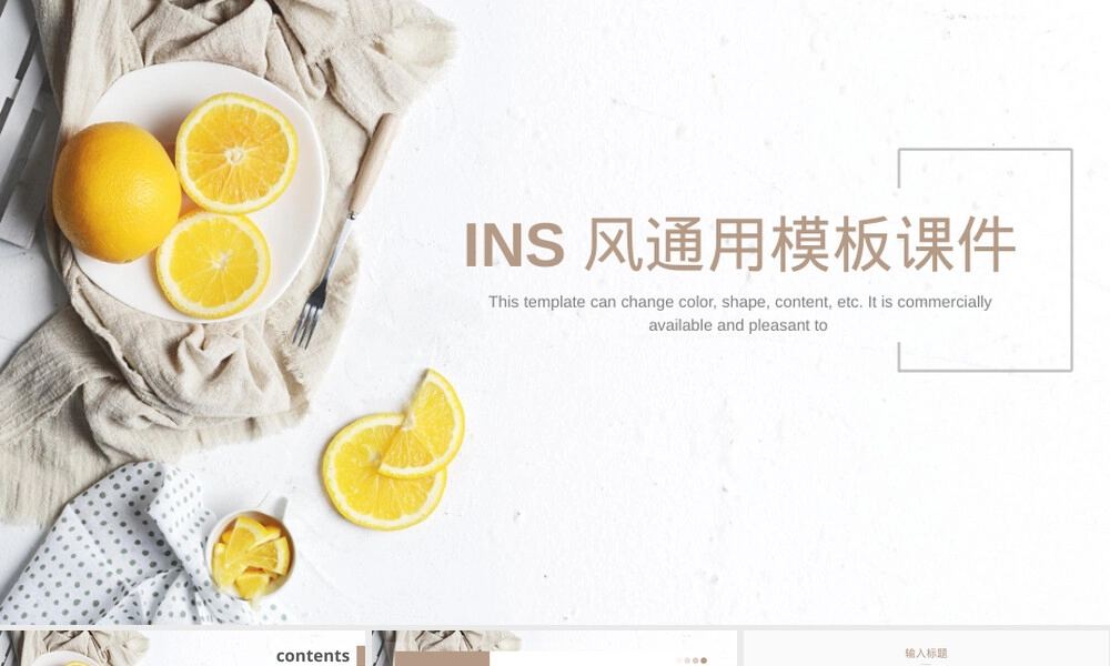 ins风小清新简约PPT模板.pptx