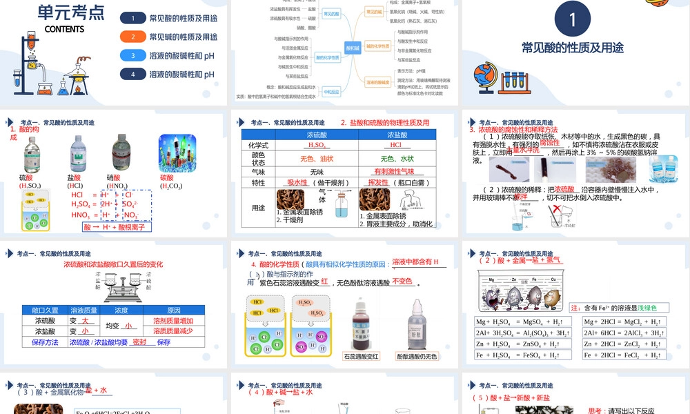 第十单元酸和碱复习课件中考化学一轮PPT.pptx