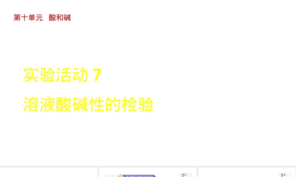 第十单元实验活动7溶液酸碱性检验教学PPT课件.pptx