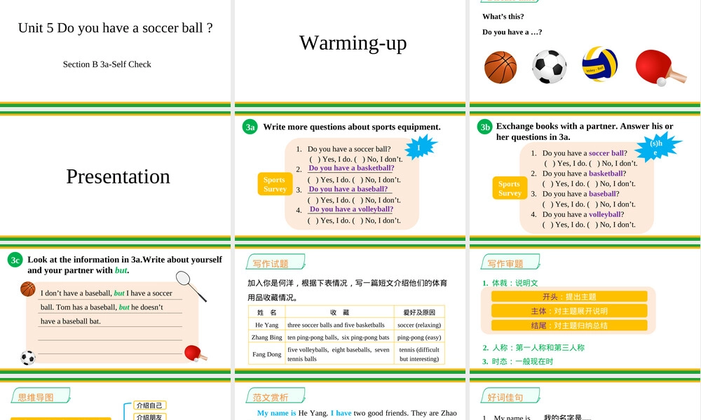 2021初中英语人教版七年级上Unit5 SectionB 3a Self Check教学PPT课件.ppt