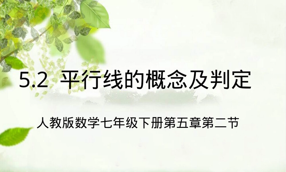 平行线及其判定教学PPT课件人教版七年级下册.pptx