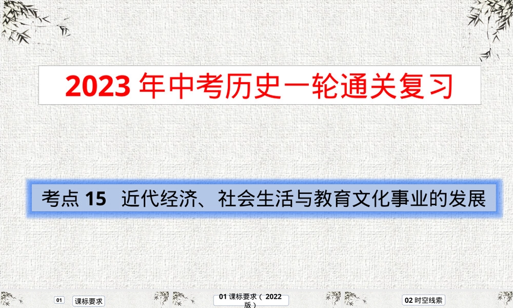 考点15近代经济社会生活与教育文化发展中考历史复习PPT课件.pptx