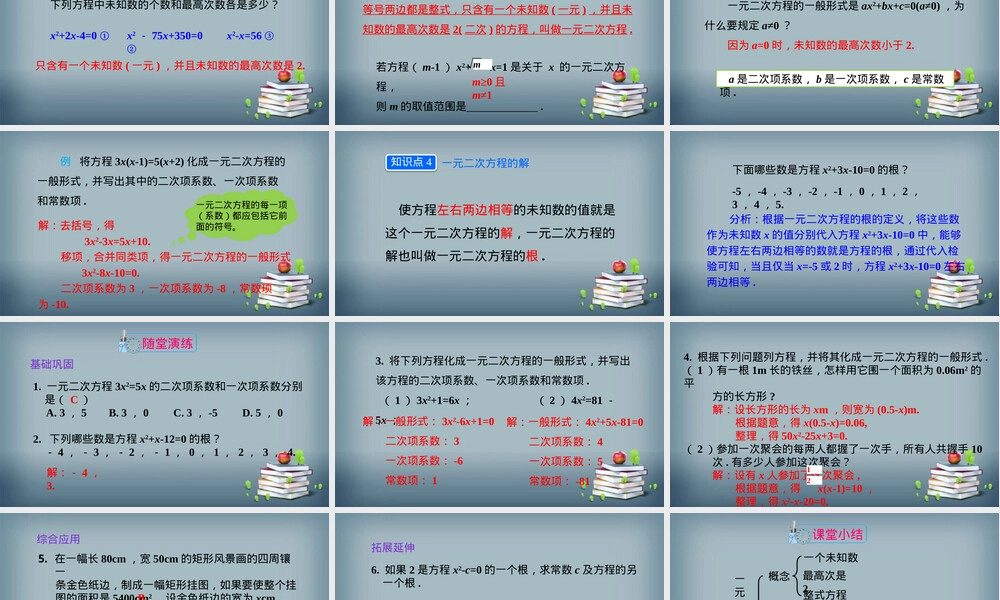 人教版九年级数学一元二次方程教学PPT课件.pptx