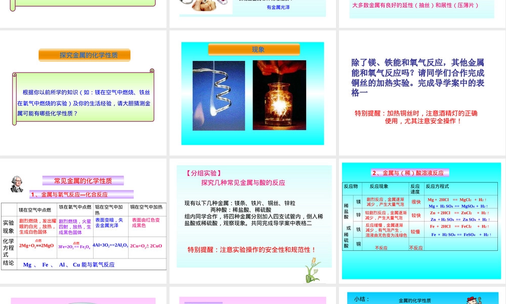 沪教版九年级化学常见金属的性质实验PPT课件.ppt