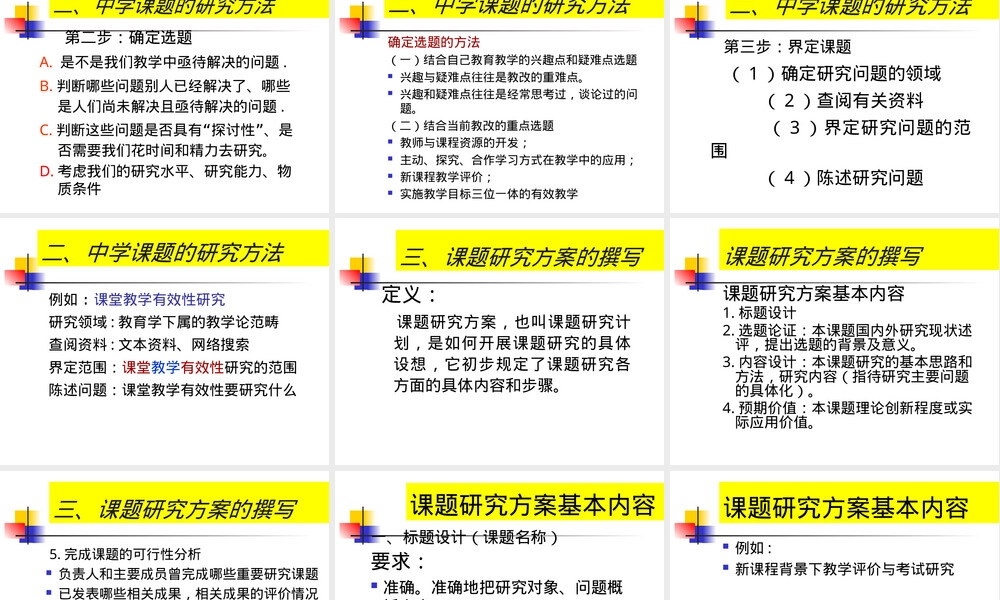 课题研究一般过程与方法教学PPT课件.ppt