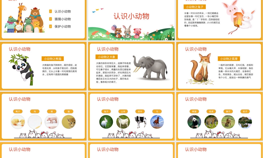 认识动物教学PPT课件卡通版.pptx