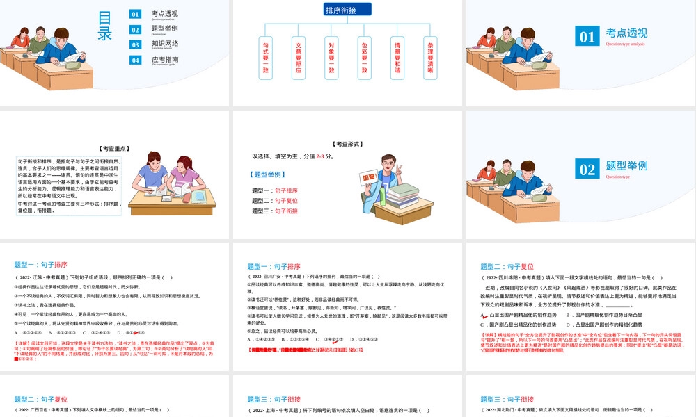 专题06句子排序与衔接中考语文复习PPT课件.pptx