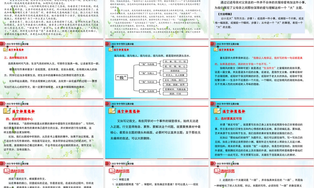 专题2选材新颖回避撞车中考作文速胜攻略PPT课件.pptx