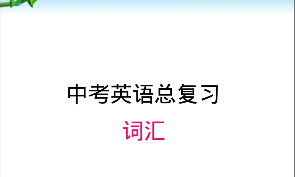 中考英语词汇复习PPT课件.ppt