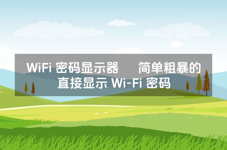 WiFi 密码显示器 – 简单粗暴的直接显示 Wi-Fi 密码