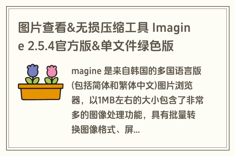 图片查看&无损压缩工具 Imagine 2.5.4官方版&单文件绿色版